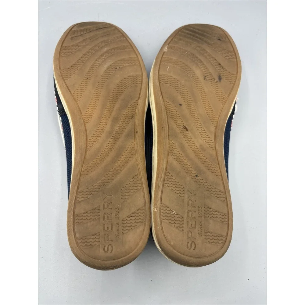 Sperry Top Sider Womens 8.5 Shoes‎ Firefish Navy Stripe Boat Leather Loafers